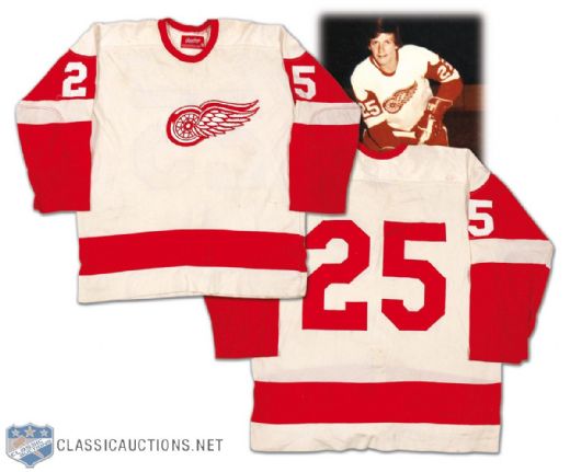 1973-74 Detroit Red Wings Tom Mellor Game Worn Jersey
