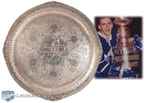 Bobby Baun’s 1963-64 Toronto Maple Leafs Stanley Cup Championship Silver Tray