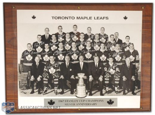 1967 Maple Leafs Multi-Autographed 25th Anniversary Team Photo