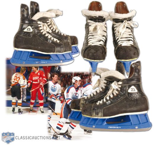 Wayne Gretzkys 1986-87 500th Goal & Rendez-Vous 87 Game Worn, Photo Matched Skates