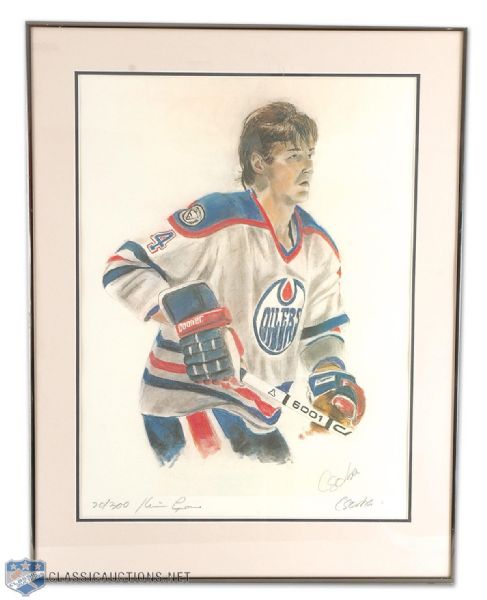 Limited Edition Kevin Lowe Autographed Framed Steve Csorba Lithograph 