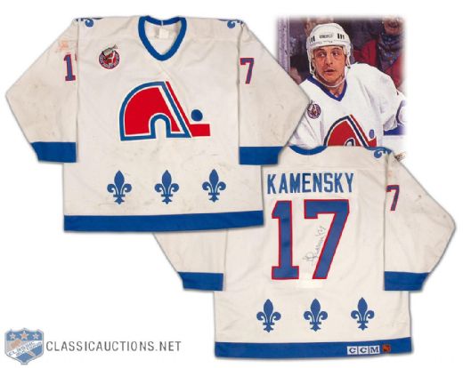 Valery Kamensky 1992-93 Quebec Nordiques Autographed Game Worn Jersey