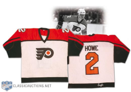 Mark Howe’s Circa 1985 Philadelphia Flyers Autographed Game Worn Jersey