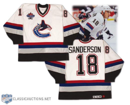 Geoff Sanderson 1997-98 Vancouver Canucks Game Worn Jersey with All-Star Game Patch