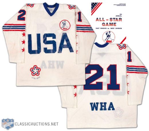 1976 WHA All-Star Game #21 Game Worn Jersey