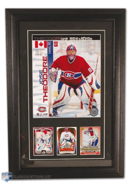Jose Theodore’s Game Used, Photo Matched Montreal Canadiens Gloves