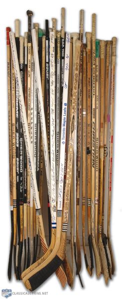 Huge Collection of Philadelphia Flyers & Other Game Used & Autographed Sticks (31)