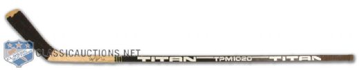 1980s Mario Lemieux Autographed Game Used Titan Stick