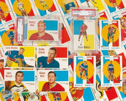 1960-61 Topps Complete Set with Graded Mikita & Hull Cards