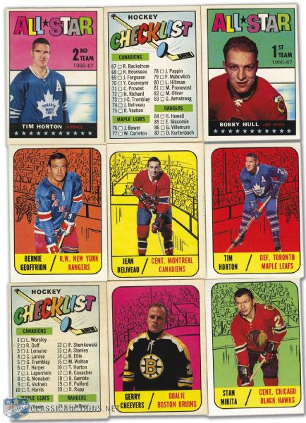 1967-68 Topps Complete 132-Card Set with Graded Stars