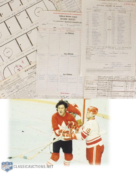 1972 Canada-Russia Game 2 Official Score Sheet & Stats Papers