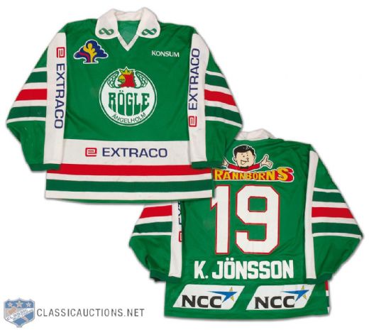 1993-94 Kenny Jonsson Swedish Rogle Angelholm Game Worn Jersey        