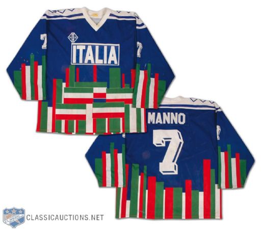 1990s Bob Manno Team Italia Game Worn Jersey           