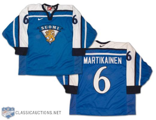 1999 Kari Martikainen Team Finland Game Worn Jersey