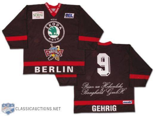 1998-99 Mario Gehrig DEL Berlin Capitals Game Worn Jersey               