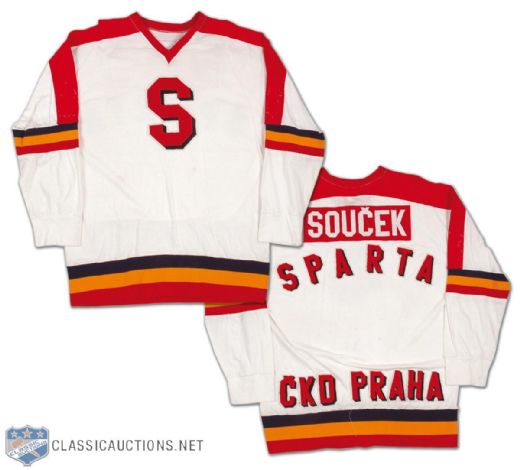 Czechoslovakian Sparta Game Worn Soucek Jersey
