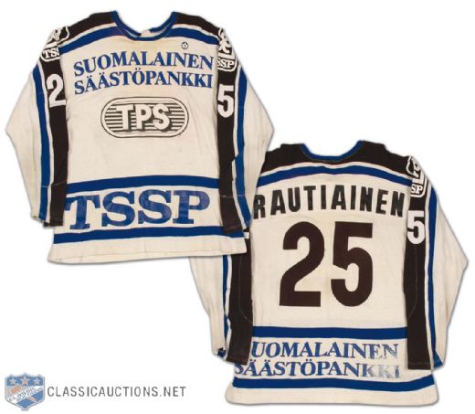 1970s Finish League TPS Turku Game Worn Rautianen Jersey