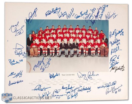 1972 Team Canada Team Photo Autographed by 32