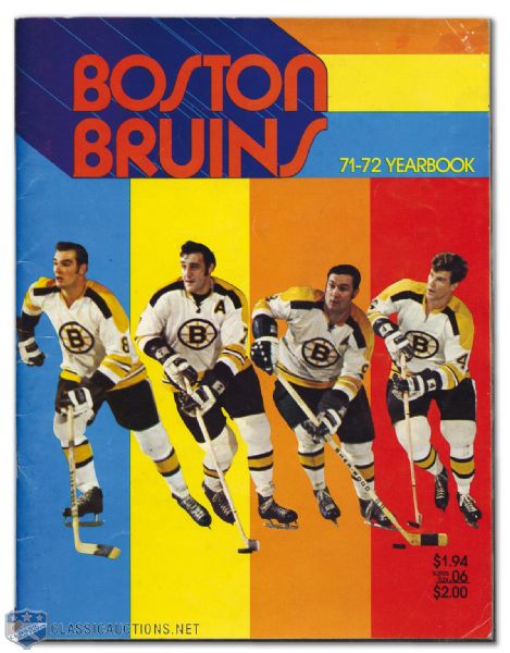1971-72 Boston Bruins Yearbook Autographed by 17 Including Orr & Esposito
