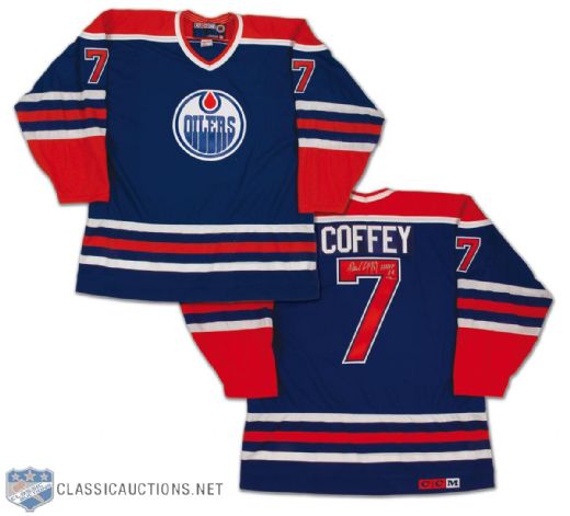 Paul Coffey Autographed Edmonton Oilers Replica Jersey