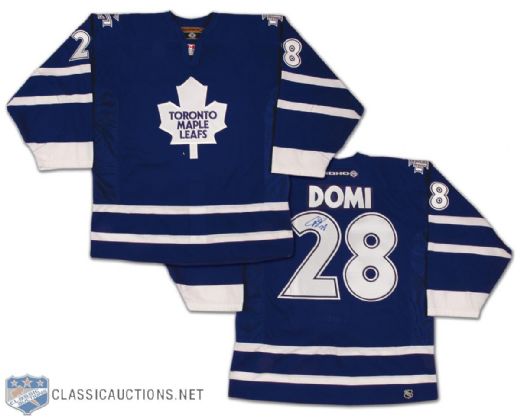 Tie Domi Autographed Toronto Maple Leafs Pro Jersey