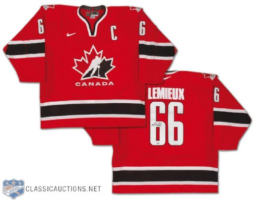 Mario Lemieux Autographed Team Canada Pro Jersey