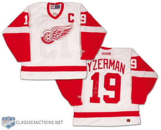 Steve Yzerman Autographed Detroit Red Wings Replica Jersey