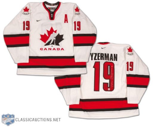 Steve Yzerman Autographed Team Canada Replica Jersey