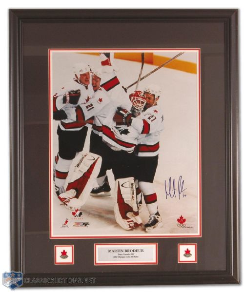 Martin Brodeur Team Canada Autographed Framed Photo