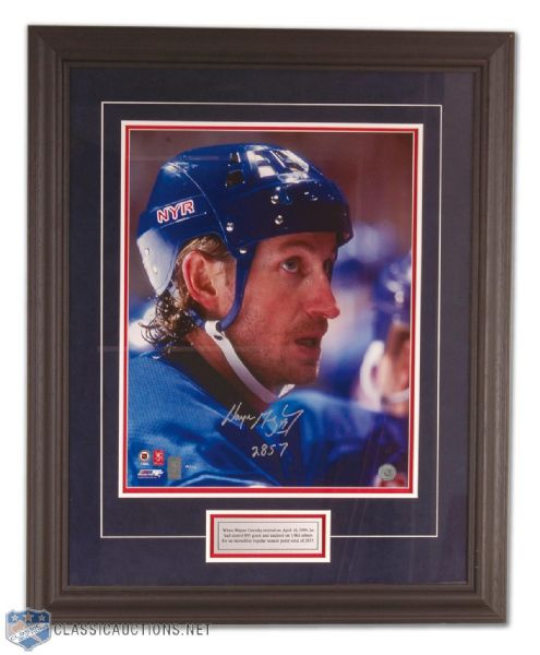 Wayne Gretzky New York Rangers Autographed Framed Photo