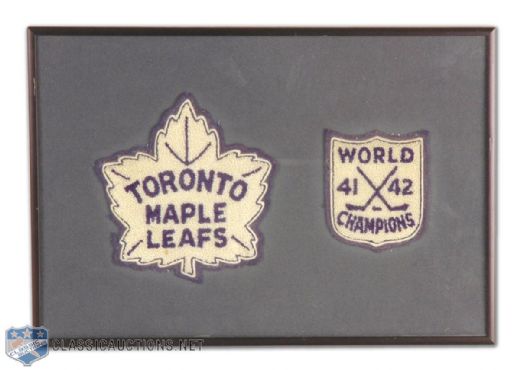 Hank Goldups 1941-42 Toronto Maple Leafs Jacket Patch Collection 
