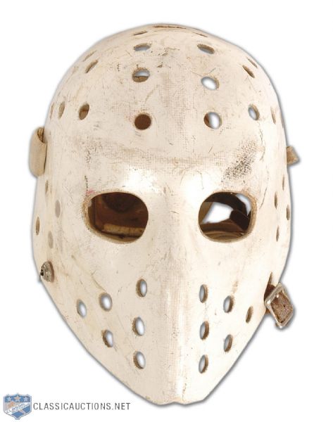 1970s Goalie Mask with Original Straps & Back Plate