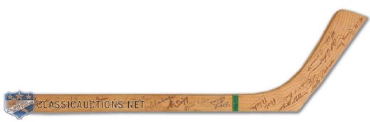 1942-43 Buffalo Bisons Team Signed Mini Stick Including Eddie Shore