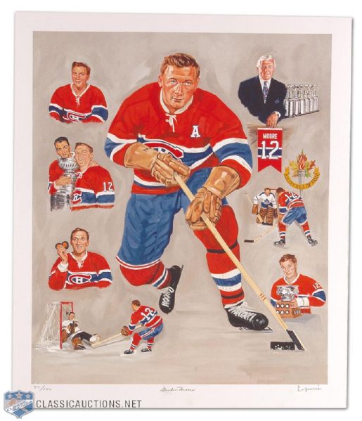 Dickie Moore Limited Edition #12 Retirement Night Autographed Lithograph
