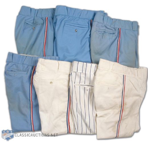 1970s Montreal Expos Game Worn Pants Collection of 7