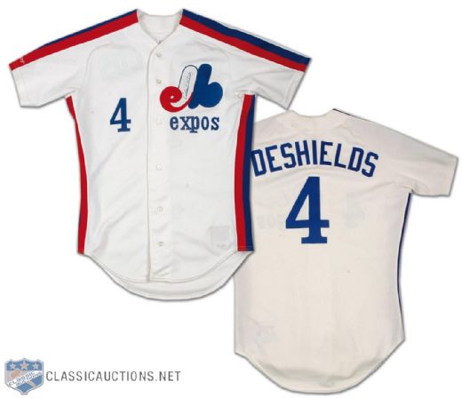 Delino Deshields 1991 Montreal Expos Autographed Game Worn Jersey