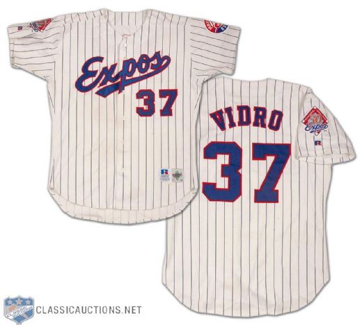 1998 Jose Vidro Montreal Expos 30th Anniversary Game Worn Jersey