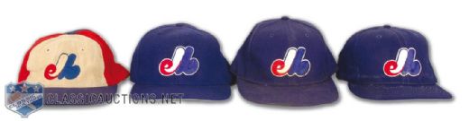 1970s-2000s Montreal Expos Game Worn Cap Collection of 4