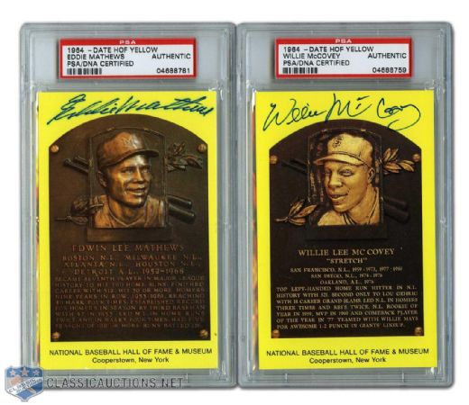 500 Home Run Club Autographed Hall of Fame Postcard Collection of 5 (PSA/DNA)