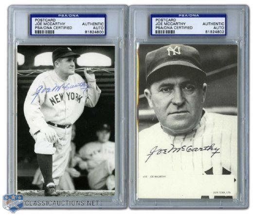 New York Yankees Autographed B&W Baseball Postcard Collection of 6 (PSA/DNA)