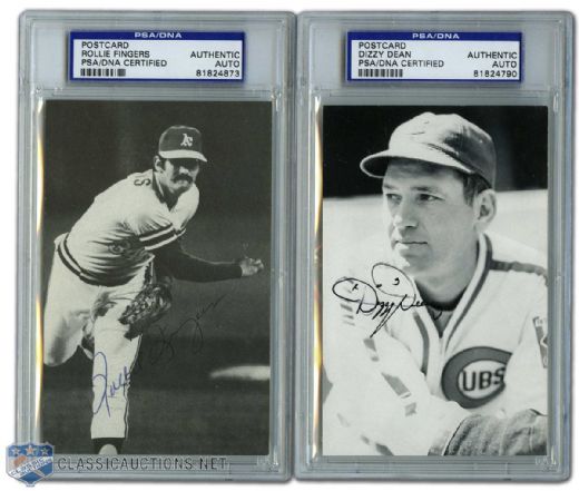 Great Pitchers Autographed B&W Baseball Postcard Collection of 5 (PSA/DNA)