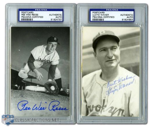 Brooklyn Dodgers Autographed B&W Baseball Postcard Collection of 8 (PSA/DNA)