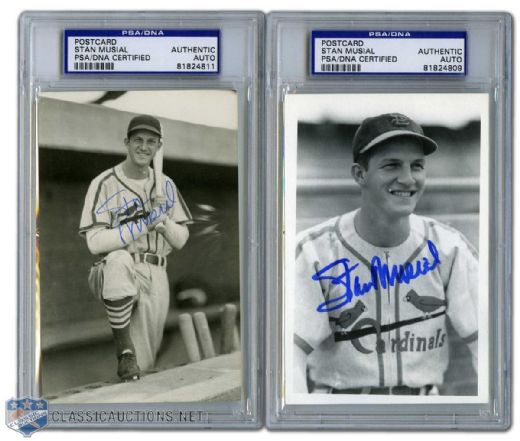Baseball Legends Autographed Postcard Collection of 9 (PSA/DNA)