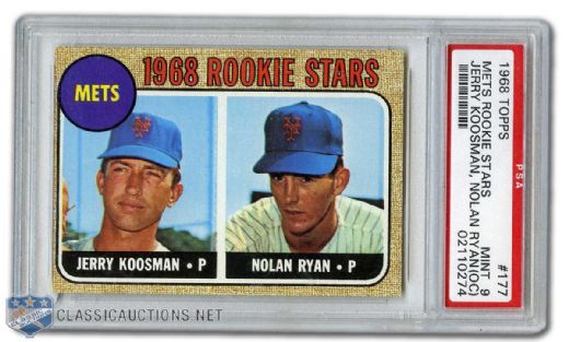 1968 Topps Nolan Ryan Rookie Card #177 PSA 9(OC)