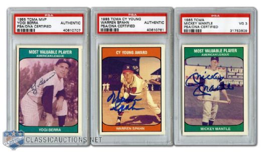 1985 TCMA MVP Card Collection of 6 Autographed by Hall of Famers (PSA/DNA)
