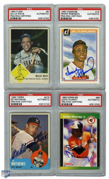 500 Home Run Club Autographed Card Collection of 11 (PSA/DNA)