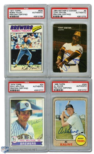 3000-Hit Club Autographed Card Collection of 7 (PSA/DNA)