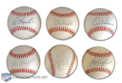 3000 Hit Club Autographed Baseball Collection of 6