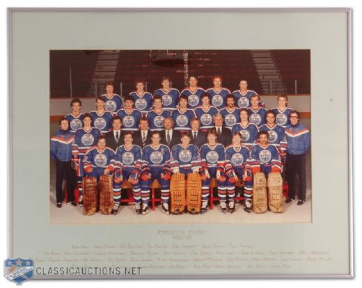 1982-83 Edmonton Oilers Framed Official Team Photo From Oilers Offices