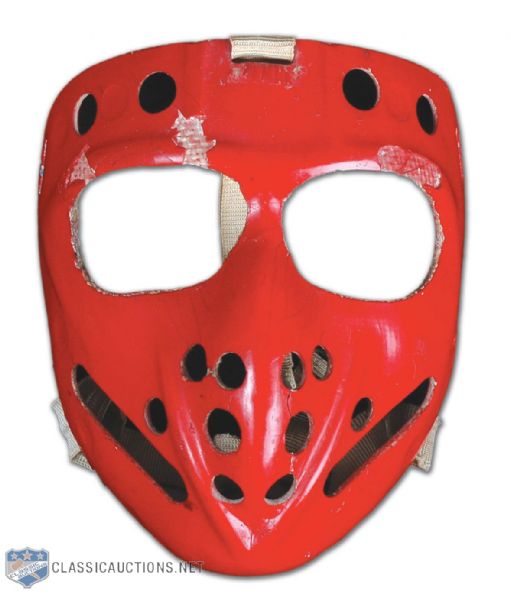 Pelle Lindbergh’s Game Used Red Goalie Mask